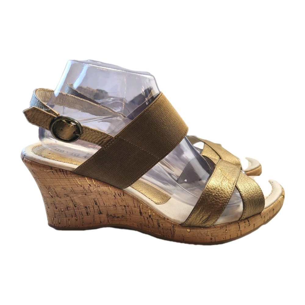 David Tate Womens Oasis Slingback Sandals 10 W Wide Bronze Beige‎ Strappy Shoes